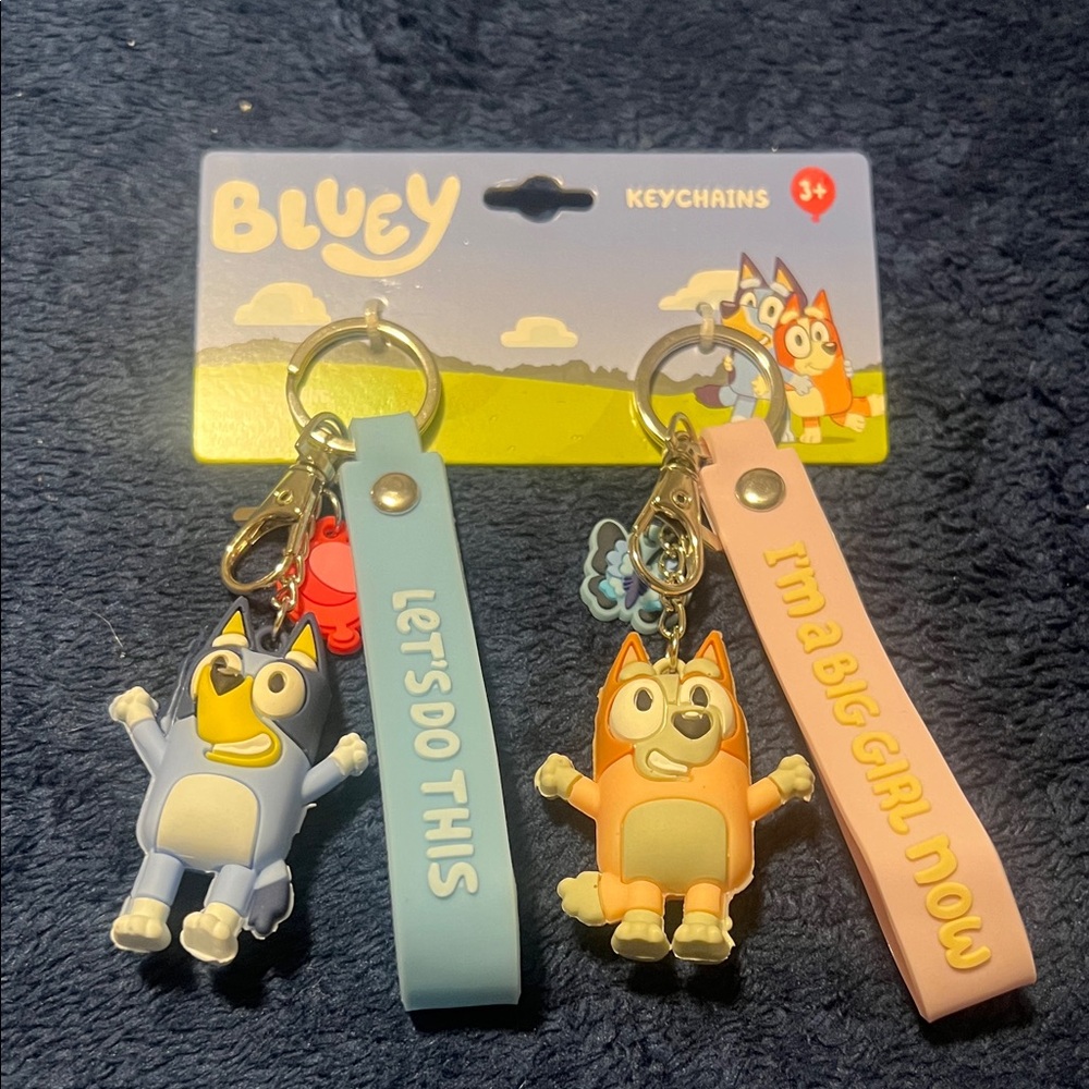 Lucy Blue and Pink Character Keychain Set